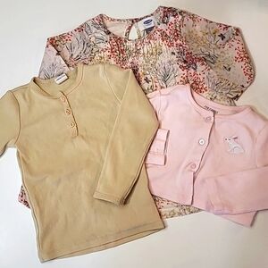 5/$30 H&M Henley Organic Cotton + OLD NAVY Floral Garden Top Tunic + Bunny Cardi